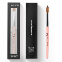 M - Majesti Pink 100% Kolinsky Acrylic Nail Brush | Professional Acrylic Sculpting & Application Brush | Handcrafted Premium Nail Art Tool for Nail Te