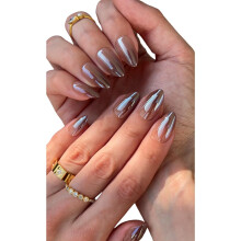 PaintLab Press On Nails - Maple Syrup Brown Glaze Korte Amandel Nepnagels, 30 Nagels in 15 Maten met Lijm