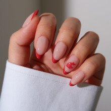 Glamnetic x Fanatics Press-On Nails - Washington State Cougars | Kurze Mandel-Nägel, Collegiate Cougars Crimson French Tips