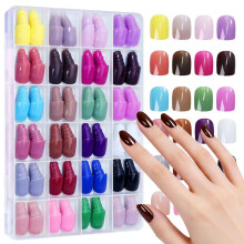576 Stück Quadratische Fingernägel Mittel, Gemischte Farben Vollabdeckung Glänzende Acryl Nägel für Damen
