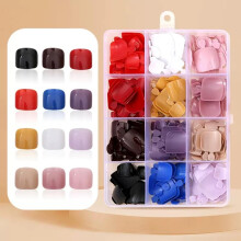 288 Stück Press-On Fußnägel Kurz Quadrat Fake Toe Nails, Sommer Glänzende Kunstnägel