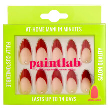 PaintLab Press On Nails - Dunkles Rot Pinot Noir 3D Mandel Fake Nails, 30 Nägel in 15 Größen mit Kleber