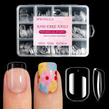 OPkssnails 504Pcs Kindernageltips, Zachte Gel Nageltips Voor Kinderen, Heldere Acryl Halve Mat Nagels