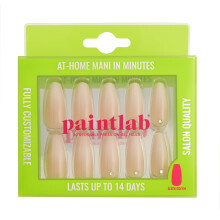 PaintLab Press On Nails - Gradient Nude (Med Diamanter) Coffin Naglar, 30 Naglar i 15 Storlekar med Lim