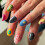 octoswave Uñas Postizas Cortas Almendras Artificiales con Estrellas y Lunares 24pcs 1