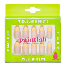 PaintLab Press On Nails - Butter Chrome Gelbe Spitzen, 30 Nägel in 15 Größen mit Kleber, wiederverwendbare Qualitätsnägel