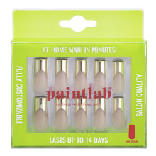 PaintLab Press On Nails - Gouden Chrome 24K Tips Vierkante Nepnagels, 30 Nagels in 15 Maten met Lijm