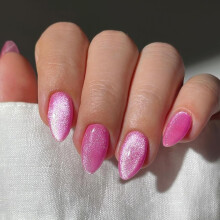 SXVME 30 Stuks Glitter Kat Oog Pers Nagels Korte Amandel - Sterke Stiletto Nepnagels Acryl