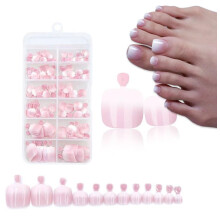 120 Piezas de Uñas Postizas Cortas Cuadradas Rosa Ombre, Uñas Falsas Brillantes Reutilizables para Mujeres