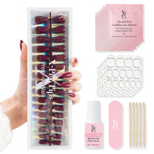 SXC Cosmetics Press On Nails - 010 Royal Rose | X5 Signature Series - Kurze Mandel X-Pro Tipps Kunstnägel