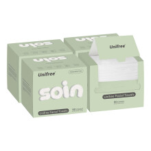 Unifree Facial Towels I Towelettes I Dry Wipes I Makeup Remover I Clean Facial Tissues in Box,X-Large Size 11.8 x 9.8 Inch, 50 Count