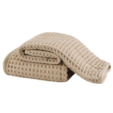 Microfiber Waffle Face Towels, 2 Pieces, Soft, Absorbent, Fast Drying, Lint Free 430 GSM (Beige)