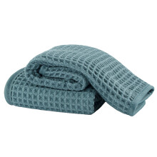 Microfiber Waffle Face Towels, 2 Pieces, Soft, Absorbent, Fast Drying, Lint Free 430 GSM (Green)