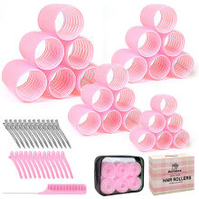 4 Größen Selbsthaftende Haarglätter Set mit Clips - 4 Größen für Lang-, Kurzhaar & Pony (25mm, 36mm, 48mm, 60mm)