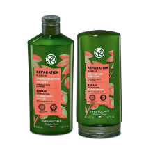 Yves Rocher Reparatur-Set für nährendes und regenerierendes Haar mit Jojobaöl Shampoo und Balsam-Conditioner