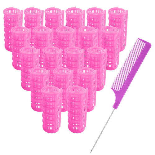 MOODKEY 20PCS Plastic Haarrollers Set 2.5cm/1in Heatless Roller Zelfklevende Rollers