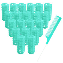 MOODKEY 20PCS Kunststoff-Haarwickler Set 2,5cm/1in Hitze-Wickler Selbsthaftende Rollers