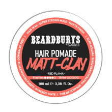 BY CAROBELS BEARDBURYS Haarstyling Matte Clay für Männer, 3,5 Fl Oz, Mittlerer Halt, Mattes Finish