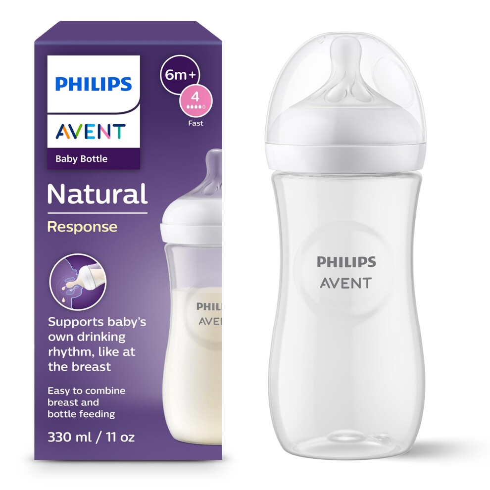 Philips Avent Natural Response Baby Bottle - 330ml Baby Milk Bottle, BPA Free f… - Image 3