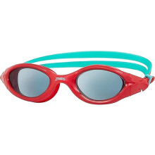 Panorama Kids Swimming Goggles (Smoke Lens, Red/Green, 6-14 Years) with Tinted UV Protection & Soft, Anti-Leak Seal, Wide Vision with Anti-Fog, Junior