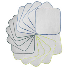 Organic Cotton Baby Flannel Washcloths – Pack of 15, 21 x 21 cm, Single Layer, Reusable & Washable Cloth Wipes, Soft Mini Wash Cloths for Nappy,