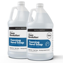 Clean Revolution Schaumseife Nachfüllbehälter. Sofort einsatzbereite Formel. Duftfrei, 128 Fl. Oz | 2er Pack - Hergestellt in den USA
