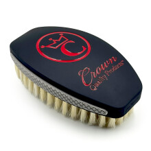 New BRED Medium LIMITED EDITION 360 Sport Wave Caesar 2.0 Mixed Boar Bristle Hairbrush - Curved Bristles, Non-Slip Grip, Waterproof, Matte Black Indes