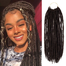 AU-THEN-TIC Faux Locs Gerade Häkelhaare, 18 Zoll, 6 Packs, Vorgefertigte Synthetik-Extensions für Dreadlocks