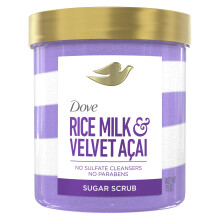 Dove Körperpeeling Velvet Acai & Reis Milch Für Frauen 15 OZ