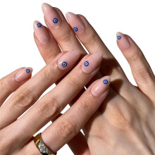 PaintLab Press-On Nails Manicure Kit, Mykonos Luxe, 30-Delige Set, Langdurige Nepnagels met Lijm, Vijl, Voorbereidingspad & Cuticle Stick