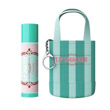 Lip Smacker Holiday Getaway Balsamo Labbra + Portachiavi Mini Tote, Cura Labbra Idratante, Regalo Collezionabile - Menta Cremosa
