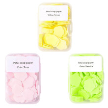 Seadiquiet 3 Boxen 300Stk Handwasch-Seifenblätter, Mini Petal Seifen für unterwegs