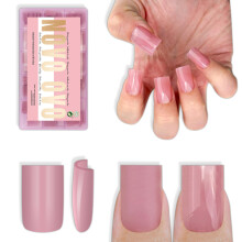 NOVO OVO Unghie Corte Quadrate Press On Color Pura ROSA BACCHE, Necessita Gel Costruttore e Colla