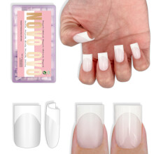 NOVO OVO Unghie Corte Quadrate Bianche con Punta Francese Press On MILKY WHITE