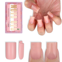 NOVO OVO Punta Unghie Corto Quadrato Pressato Colore Puro ROSA BABY, Gel Costruttore Top Coat Colla