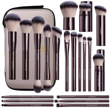 BS-MALL Makeup Brushes Kit - Professionella Verktyg med Resväska, Inkluderar Foundation, Puder, Concealer, Läpp & Ögonskugga