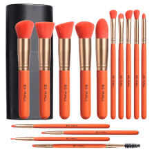 BS-MALL Makeup Borstsats 14 St Med Fodral - Foundation, Concealer, Blush & Perfekt Applicering