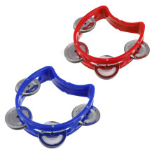 Half Moon Tambourine, 2 PCS Tambourine Hand Bells Plastic Tambourine for Kids Mini Children Tambourines Hand Percussion Shaker Musical Instruments for