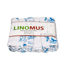 Muslin Cloths for Baby Pack of 6 (70 x 70 cm) - Soft, Absorbent & Breathable 100% Pure Cotton Burp Cloths - Ideal to Clean, Wipe & Cover Newborns -