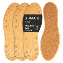 3 Pair Pack Shoe Insoles Made of Vegetable Tanned Sheepskin Leather and Natural Cork | Elegant and Comfortable | Kaps Pecari Cork Set (Men / 9 UK / 43