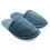 Cotton Terry Spa Slippers – 2 Pair - Blue Grey, 5-8, BG-12 2
