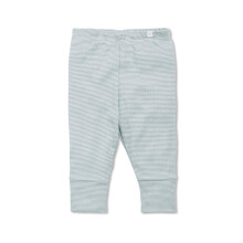 Baby Boys and Girls Everyday Leggings in Blue Stripe - Organic Cotton Unisex Toddler Bottoms with Elasticated Waistband - 0-3 Months