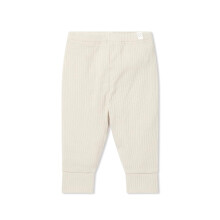 Baby Boys and Girls Ribbed Leggings in Ribbed Ecru - Organic Cotton Unisex Toddler Bottoms with Elasticated Waistband and Cuffs - 3-6 Months