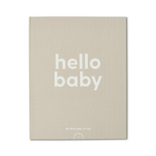 Hello Baby Memory Book Grey Unisex Milestone Journal for Newborn Lightweight Durable Keepsake Diary with Love Letter Comfortable Design Ideal for