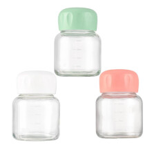 3Pack 10oz Glass Jar with Screw Lid Leakproof Overnight Oats Container,with Measurement Marks Portable Mason Jars,for Cereals Milk Fruit Condiment