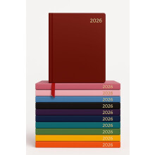 2026 A4 Diary – 2 Pages Per Day Year Planner with Hard Cover, Professional Yearly Organizer, Burgundy