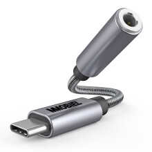 USB C to 3.5mm Female Headphone Jack Adapter with Microphone–USB-C to AUX Audio Dongle Cable Cord – 32Bit – USB Type C Headphone Adapter