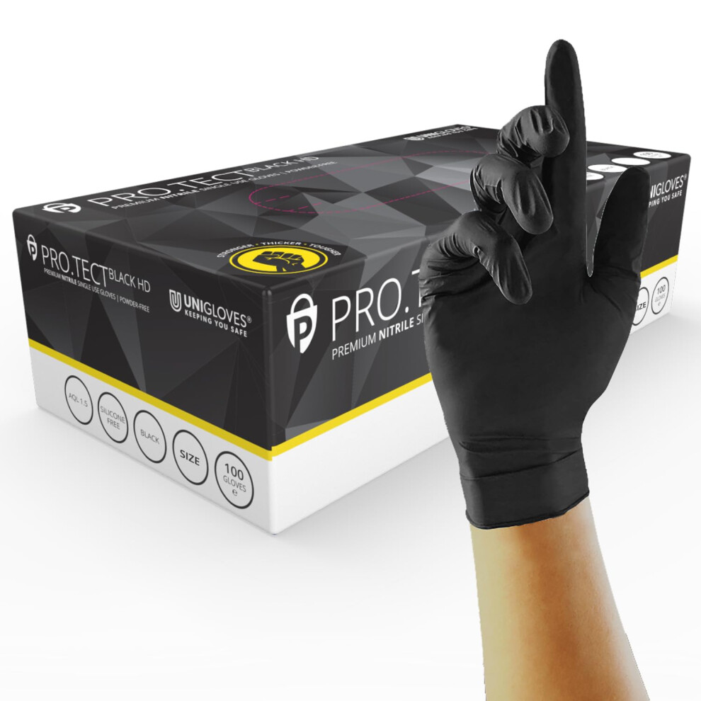 PRO.TECT Black HD Heavy Duty Nitrile Gloves - Image 3