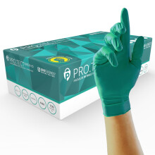 PRO.TECT Green HD Nitrile Disposable Gloves - Ultra Heavy Duty, Single Use, Multipurpose, Powder Free, Box of 100 Gloves, Size Medium (GA0083)