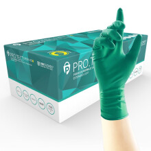 PRO.TECT Green HD+ Nitrile Extended Cuff Disposable Gloves - Ultra Heavy Duty, Single Use, Multipurpose, Powder Free, Box of 100 Gloves, Size Extra